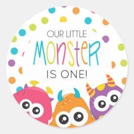 Adesivos de festa de um ano do Pequeno Monstro
