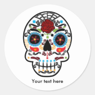 Adesivos de festa do Dia dos Mortos do Crânio de A