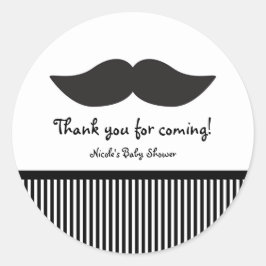 Adesivos de Festa Modernos Bigode Preto e Branco