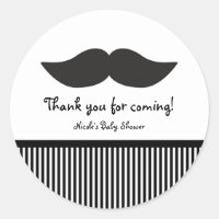 Adesivos de festa modernos de bigode preto e branc