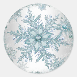 Adesivos de floco de neve azul turquesa elegante