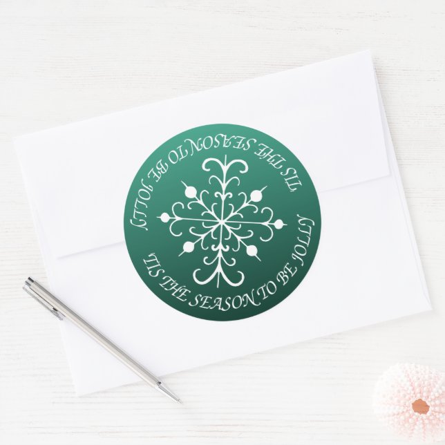 Adesivos de Floco de Neve Verde Alegre (Envelope)