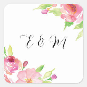 Adesivos de Flores Aquarela
