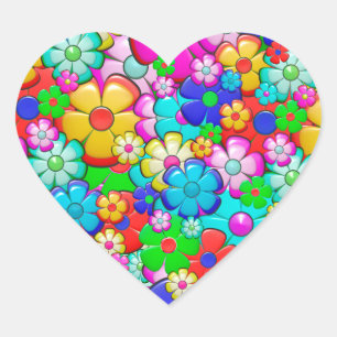 Adesivos de flores de hippie