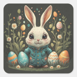 Adesivos de flores de ovos de coelho de Páscoa vin