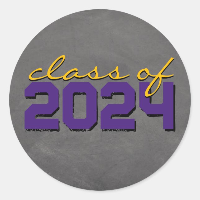 Adesivos de Formatura com Giz Purple e Gold (Frente)