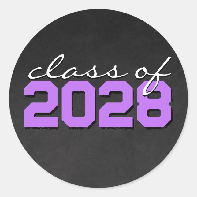 Adesivos de Formatura com Giz Purple & White (Frente)