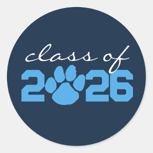 Adesivos de Formatura com Impressão de Pata Azul M