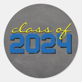 Adesivos de Formatura de Giz Escolar Azul Médio e 
