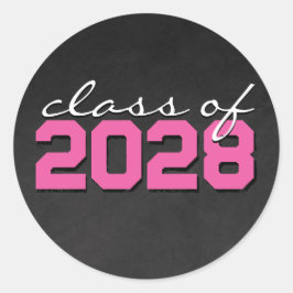 Adesivos de Formatura de Giz Rosa Quente e Branco