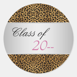 Adesivos de Formatura Elegantes Rosa Leopardo