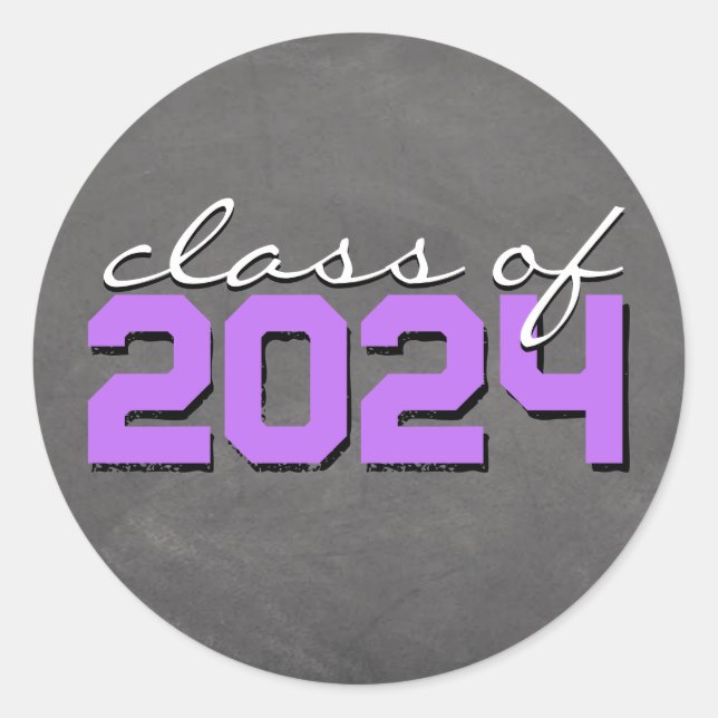 Adesivos de Formatura em Quadro Negro Roxo e Branc (Frente)