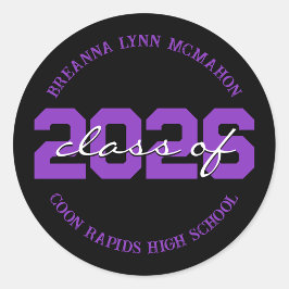 Adesivos de Formatura Personalizados Preto e Roxo