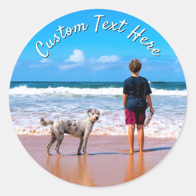 Adesivos de Foto de Animal Personalizado com Texto (Frente)