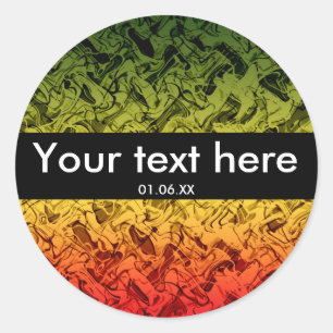 Adesivos de Fumaça de Arte Abstrata Amarelo Vermel