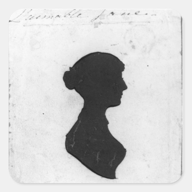 Adesivos de Fundo Silhueta de Jane Austen (Frente)