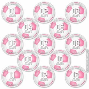 adesivos de futebol cores da equipe rosa para 13 a