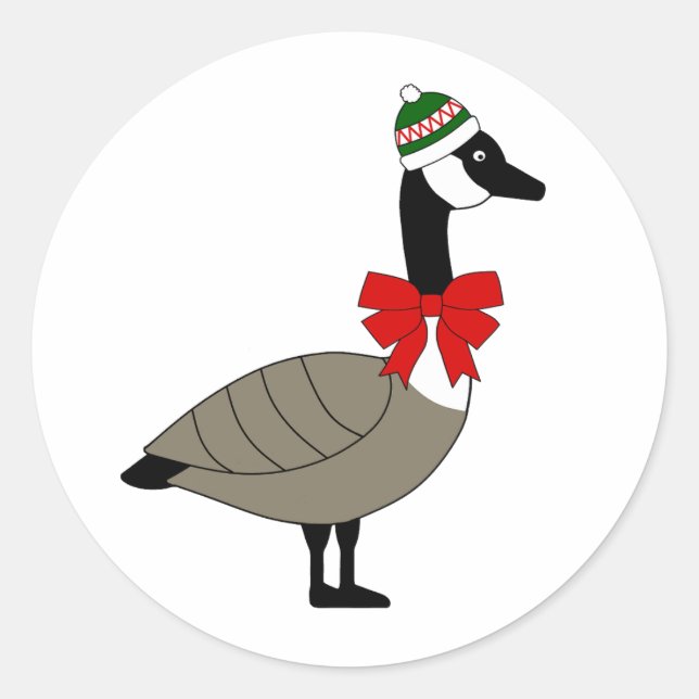 Adesivos de Ganso Canadense de Natal (Frente)