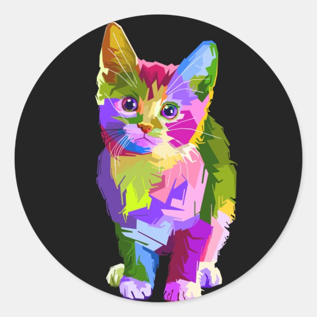 adesivos de gatinho arco-íris (Frente)