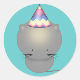 Adesivos de Gatinho de Aniversário Fofos