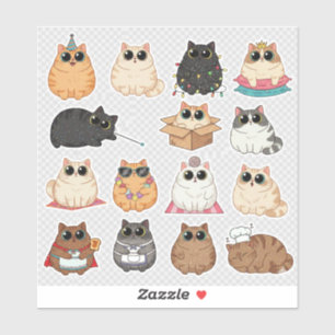 Adesivos de Gatinho - Figurinhas de Vinil Engraçad