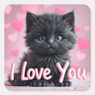 Adesivos de Gatinho Fofo do Dia dos Namorados