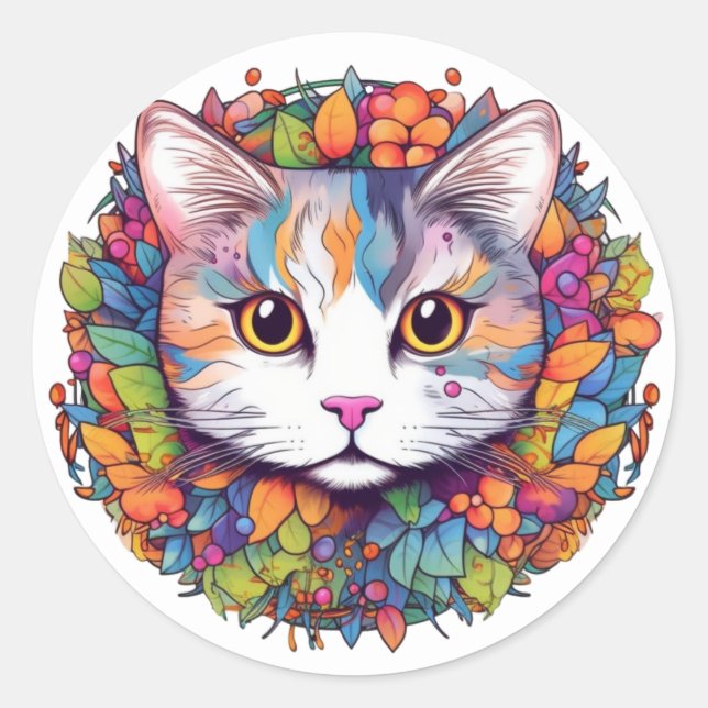Adesivos de Gato Branco (Frente)
