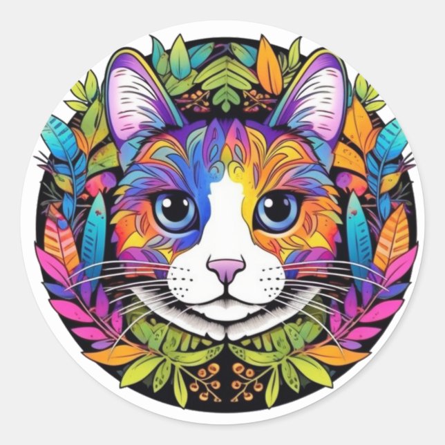 Adesivos de Gato Coloridos (Frente)