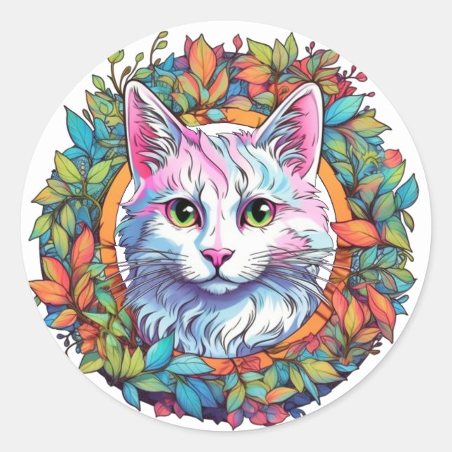 Adesivos de Gato Coloridos (Frente)