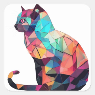 Adesivos de Gato Coloridos