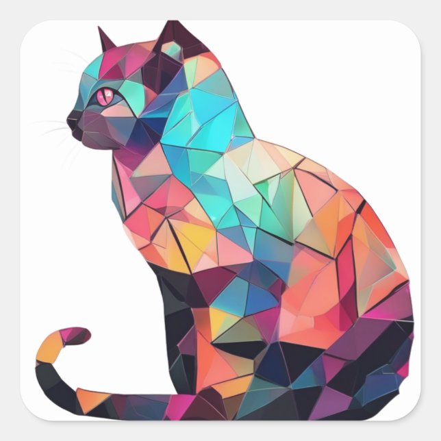 Adesivos de Gato Coloridos (Frente)