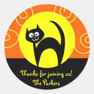 Adesivos de gato personalizáveis do Dia das Bruxa
