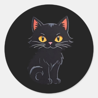 Adesivos de Gato Preto de Halloween de Desenho Ani