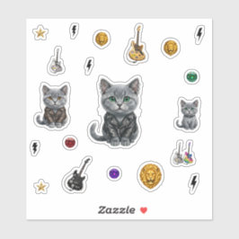 Adesivos de Gato Punk Real