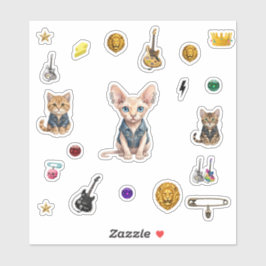 Adesivos de Gatos Punk Reais
