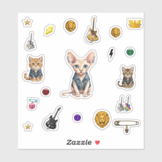 Adesivos de Gatos Punk Reais