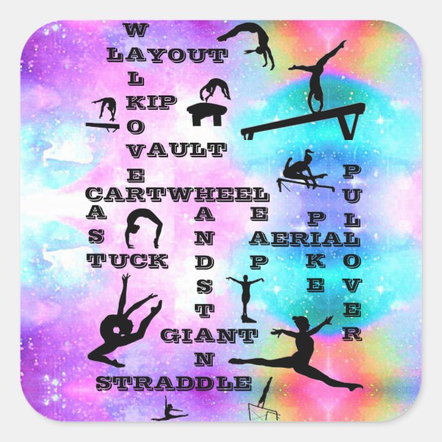 Adesivos de Ginástica Feminina para Cruzadinhas de (Frente)