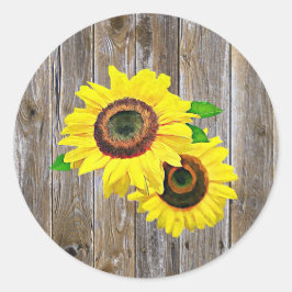 Adesivos de Girassol e Madeira Rústica