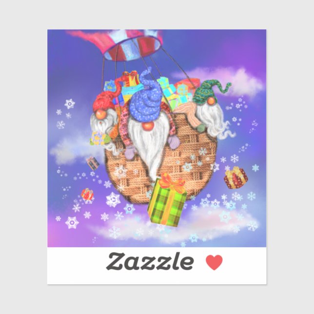 Adesivos de Gnomos de Natal (Folha)