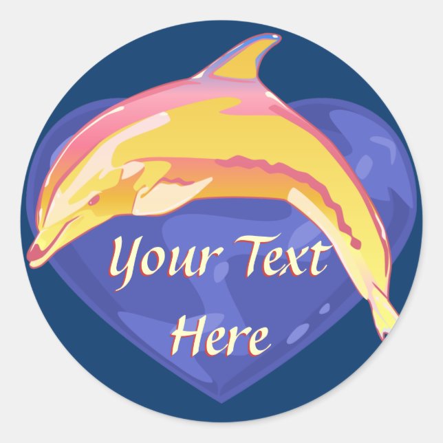 Adesivos de golfinhos coloridos (Frente)