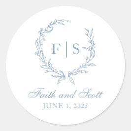 Adesivos de Grinalda Monograma Azul Claro