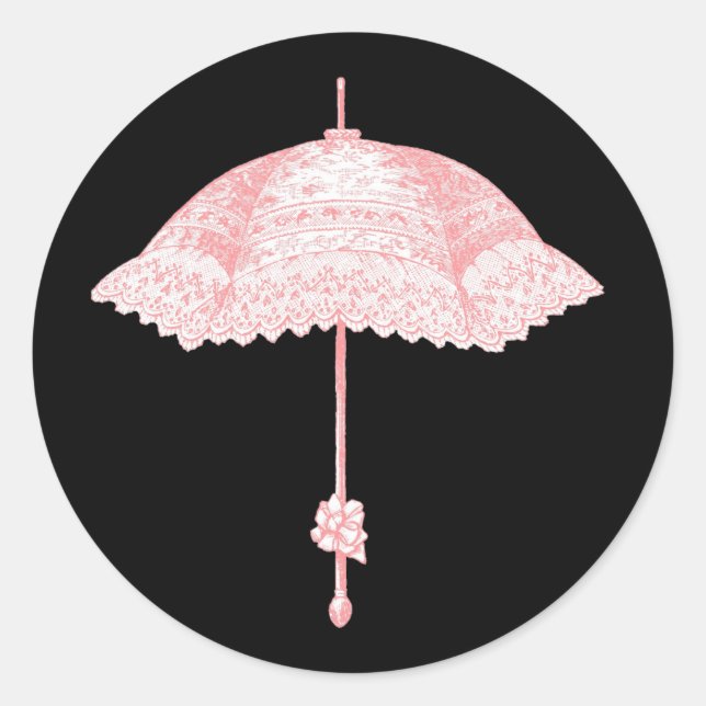 Adesivos de Guarda-Chuva Rosa Antigo (Frente)