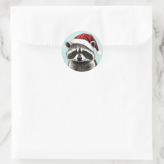 ADESIVOS DE GUAXINIM DE NATAL COM CHAPÉU DO PAPAI