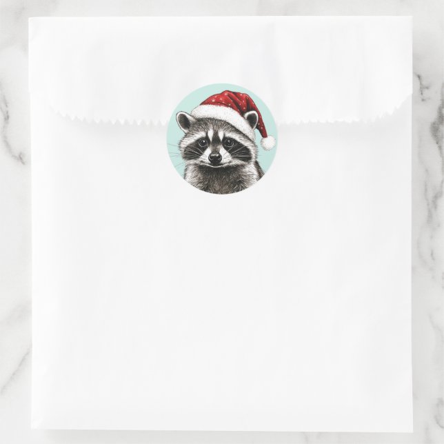 ADESIVOS DE GUAXINIM DE NATAL COM CHAPÉU DO PAPAI  (Bolsa)