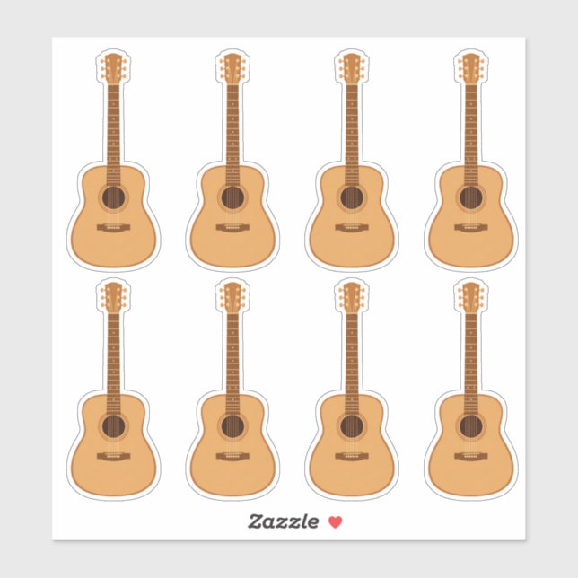 Adesivos de Guitarra Acústica Fofos (Folha)