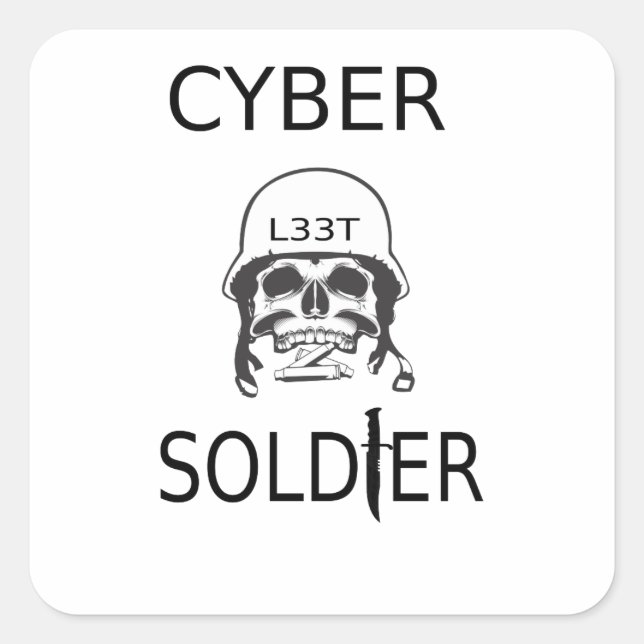 Adesivos de Hacker do Cyber Soldier (Frente)