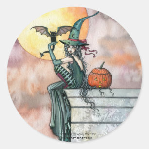 Adesivos de Halloween de Gato Bruxa por Molly Harr