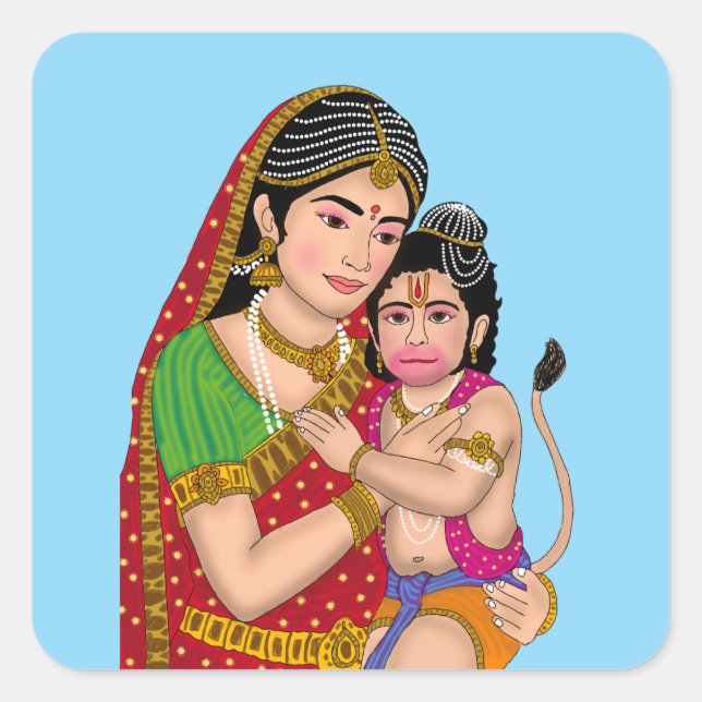 Adesivos de Hanuman & Anjana Mata (Frente)