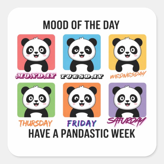 Adesivos de Humor do Dia do Panda Fofo (Frente)