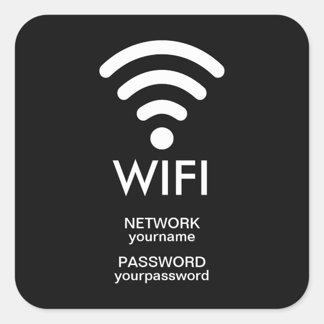 Adesivos de ícone de rede wifi e conexão de senha (Frente)
